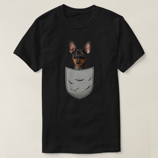 Miniatuur Pinscher Chest Pocket Minpin Min Pin Dog T-shirt (Design voorkant)