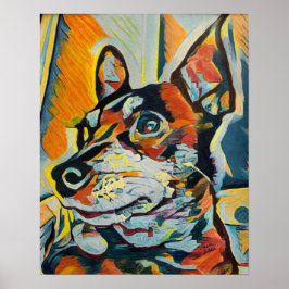Miniatuur Pinscher Custom Art Poster