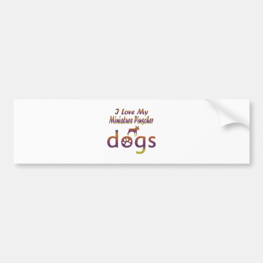 Miniatuur Pinscher-design Bumpersticker (Voorkant)