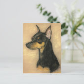 Miniatuur Pinscher Dog Art Briefkaart (Staand voorkant)
