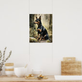 Miniatuur Pinscher Dog Art Print Poster (Keuken)