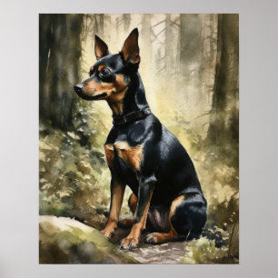 Miniatuur Pinscher Dog Art Print Poster