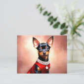 Miniatuur Pinscher Dog Briefkaart (Staand voorkant)