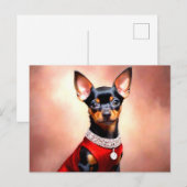 Miniatuur Pinscher Dog Briefkaart (Voorkant / Achterkant)
