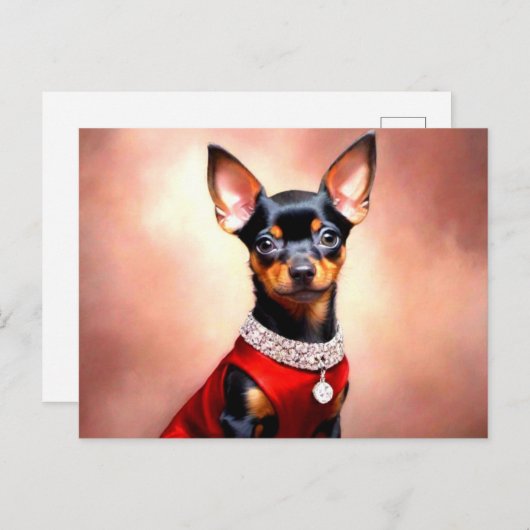 Miniatuur Pinscher Dog Briefkaart (Voorkant / Achterkant)