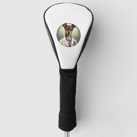 Miniatuur Pinscher Dog Doctor Golfheadcover (Voorkant)
