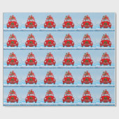 miniatuur Pinscher Dog in auto met kerstman Cadeaupapier (Vlak)