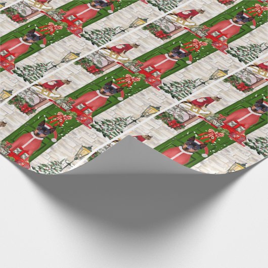 Miniatuur Pinscher Dog Kerstmis Cadeaupapier (Hoek)