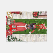 Miniatuur Pinscher Dog Kerstmis Fleece Deken (Voorkant (Horizontaal))