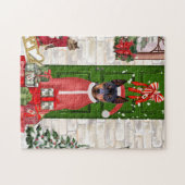 Miniatuur Pinscher Dog Kerstmis Legpuzzel (Horizontaal)