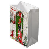 Miniatuur Pinscher Dog Kerstmis Medium Cadeauzakje (Voorkant Gekanteld)