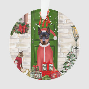 Miniatuur Pinscher Dog Kerstmis Ornament