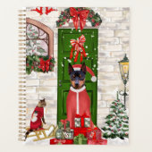 Miniatuur Pinscher Dog Kerstmis Planner (Voorkant)