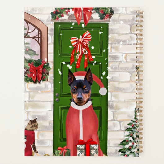 Miniatuur Pinscher Dog Kerstmis Planner (Achterkant)