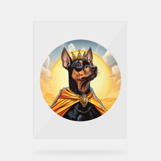 Miniatuur Pinscher Dog King Acryl Bord (Voorkant)