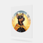 Miniatuur Pinscher Dog King Acryl Bord (Hoek)
