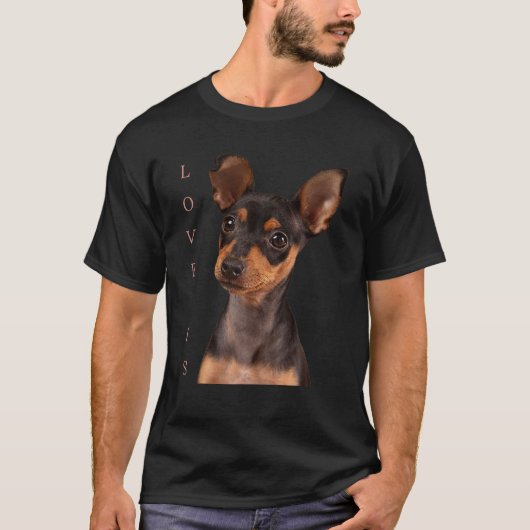 Miniatuur Pinscher Dog mama papa T Love Puppy Pet T-shirt (Voorkant)