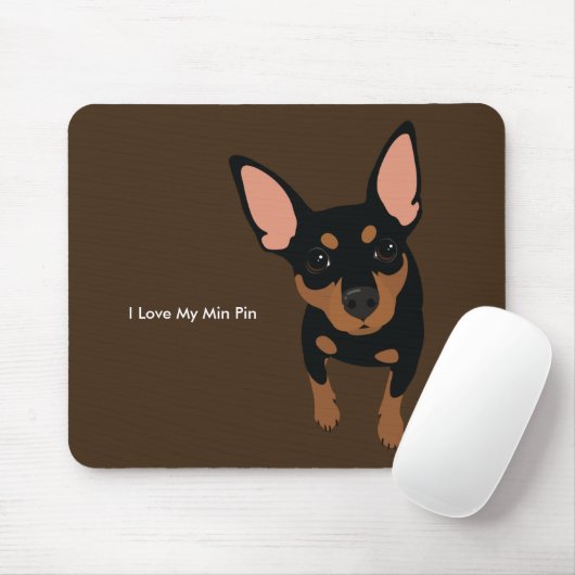 Miniatuur Pinscher Dog Mousepad (zwart Tan) Muismat (Met muis)
