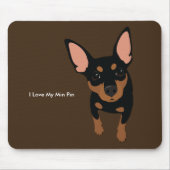 Miniatuur Pinscher Dog Mousepad (zwart Tan) Muismat (Voorkant)