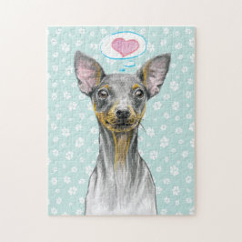 Miniatuur pinscher Dog portret Kute puppy love Legpuzzel