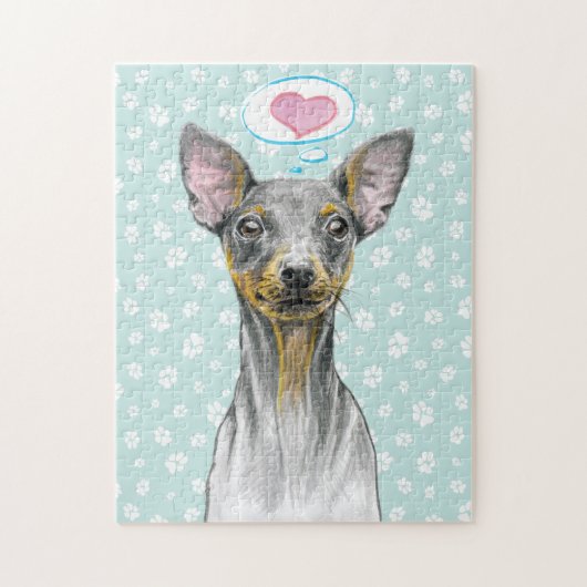 Miniatuur pinscher Dog portret Kute puppy love Legpuzzel (Verticaal)