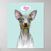 Miniatuur pinscher Dog portret Kute puppy love Poster (Voorkant)