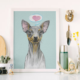 Miniatuur pinscher Dog portret Kute puppy love Poster