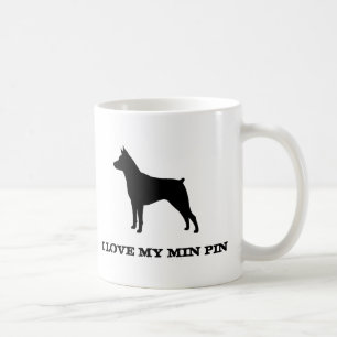 Miniatuur Pinscher Dog Silhouette MinPin Custom Koffiemok