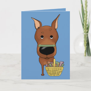 Miniatuur Pinscher - Easter Bone Hunt, Anyone? Feestdagen Kaart
