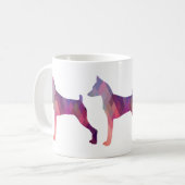 Miniatuur Pinscher Geometric Patroon silhouette Koffiemok (Voorkant links)