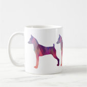 Miniatuur Pinscher Geometric Patroon silhouette Koffiemok (Links)