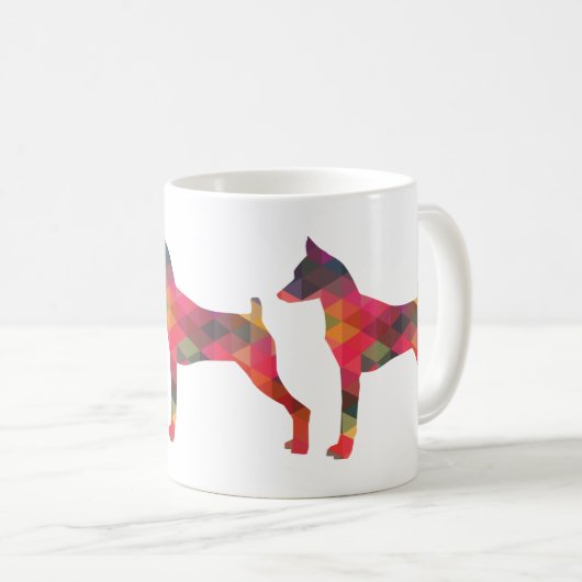Miniatuur Pinscher Geometric Pattern Silhouette Koffiemok (Voorkant rechts)