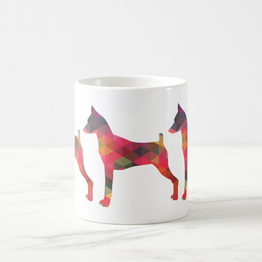 Miniatuur Pinscher Geometric Pattern Silhouette Koffiemok (Center)