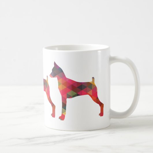 Miniatuur Pinscher Geometric Pattern Silhouette Koffiemok (Rechts)