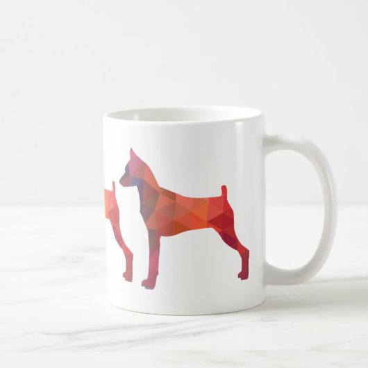 Miniatuur Pinscher Geometric Pattern Silhouette Koffiemok (Rechts)