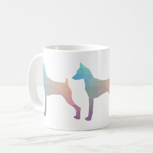 Miniatuur Pinscher Geometric Pattern Silhouette Koffiemok (Voorkant links)