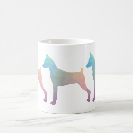Miniatuur Pinscher Geometric Pattern Silhouette Koffiemok (Center)
