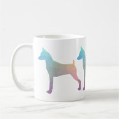 Miniatuur Pinscher Geometric Pattern Silhouette Koffiemok (Links)