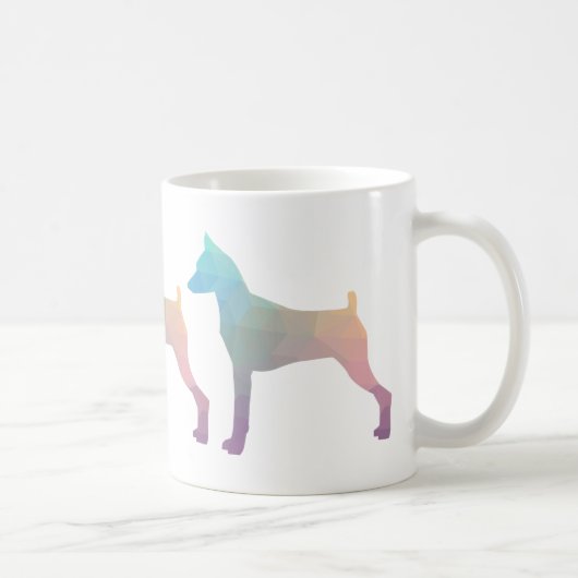 Miniatuur Pinscher Geometric Pattern Silhouette Koffiemok (Rechts)