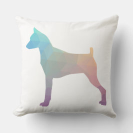 Miniatuur Pinscher Geometric Pattern Silhouette Kussen