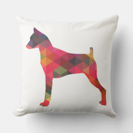 Miniatuur Pinscher Geometric Pattern Silhouette Kussen