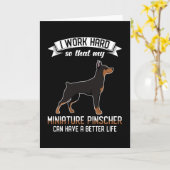 Miniatuur Pinscher Gezegde Grappig Kaart (Gele Bloem)