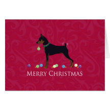 Miniatuur Pinscher Greetings Holiday Card