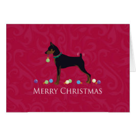 Miniatuur Pinscher Greetings Holiday Card