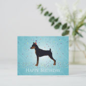 Miniatuur Pinscher Happy Birthday-ontwerp Briefkaart (Staand voorkant)