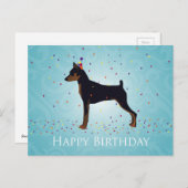 Miniatuur Pinscher Happy Birthday-ontwerp Briefkaart (Voorkant / Achterkant)
