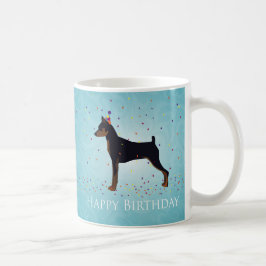 Miniatuur Pinscher Happy Birthday-ontwerp Koffiemok