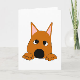 Miniatuur Pinscher Herten Rood Glurend Cartoon Kaart