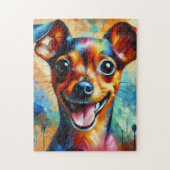 Miniatuur Pinscher Hond Acryl Print Legpuzzel (Verticaal)