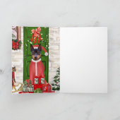 Miniatuur Pinscher Hond Kerstmis  Kaart (Binnen)